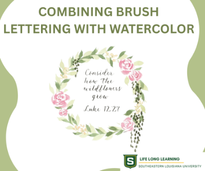 Picture of 2026 Combining Brush Lettering With Watercolor Painting (Tuesday, Mar. 24th, Thursday, Mar. 26th 5:30pm - 7:30pm)