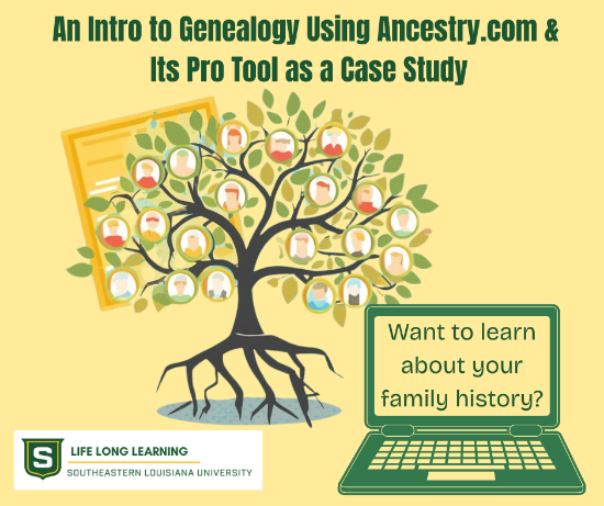 Picture of 2026 An Intro to Genealogy Using Ancestry.com & It's Pro Tool as a Case Study (Tuesday, Apr. 28th) 5:30pm - 7:00pm $10 TECH TALK