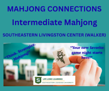 Picture of 2026 WALKER:  Mahjong Connections: Intermediate Class (Monday, May 18th, Wednesday, May 20th) 5:30pm - 7:30pm
