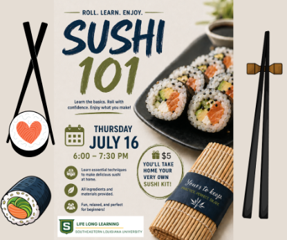 Picture of 2026 WALKER: Sushi 101 (Thursday, Jul. 16th) 6:00pm - 7:30pm