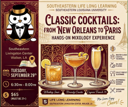 Picture of 2027 Walker: Classic Cocktails: From New Orleans To Paris (Tuesday, Sept. 29th) 6:30pm - 8:00pm