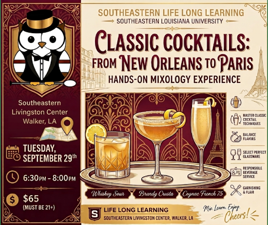 Picture of 2027 Walker: Classic Cocktails: From New Orleans To Paris (Tuesday, Sept. 29th) 6:30pm - 8:00pm