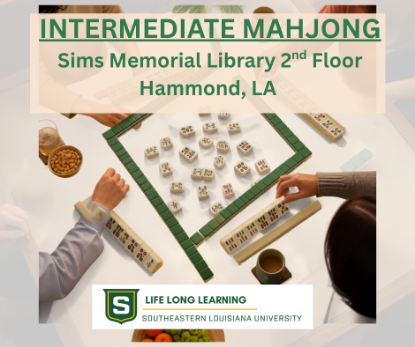 Picture of 2027 HAMMOND: Intermediate Mahjong (Monday, Sept. 14th, Wednesday, Sept. 16th) 5:30pm - 7:30pm
